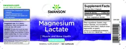 Label for Magnesium Lactate 84 mg