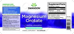 Label for Magnesium Orotate 40 mg