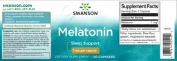 Label for Melatonin 1 mg