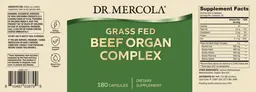 Label for Grass Fed Beef Organ Complex