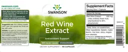 Label for Red Wine Extract 500 mg