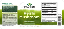 Label for Reishi Mushroom 600 mg
