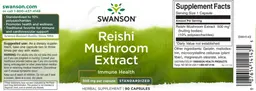 Label for Reishi Mushroom Extract 500 mg