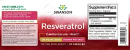 Label for Resveratrol 250 mg