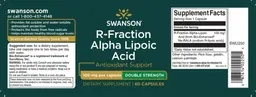 Label for R-Fraction Alpha Lipoic Acid 100 mg Double Strength