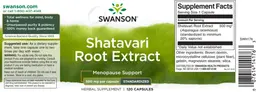 Label for Shatavari Root Extract 500 mg