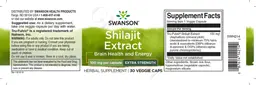 Label for Shilajit Extract 100 mg Extra Strength