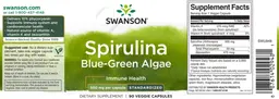 Label for Spirulina 500 mg