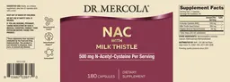 Label for NAC 500 mg with Milk Thistle