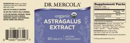 Label for Organic Astragalus Extract