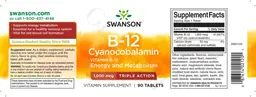 Label for Vitamin B-12 1,000 mcg