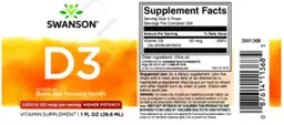 Label for Vitamin D3 2,000 IU (50 mcg)