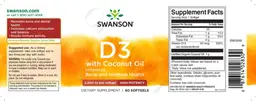 Label for Vitamin D3 2,000 IU with Coconut Oil