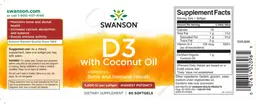 Label for Vitamin D3 5,000 IU with Coconut Oil