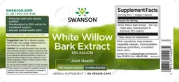 Label for White Willow Bark Extract 500 mg