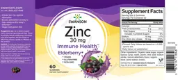 Label for Zinc 30 mg Elderberry