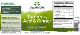 Label for Turmeric, Acai & Ginger