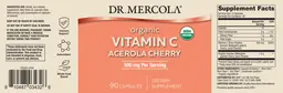 Label for Organic Vitamin C Acerola Cherry 500 mg