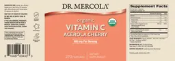 Label for Organic Vitamin C Acerola Cherry 500 mg
