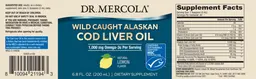 Label for Wild Caught Alaskan Cod Liver Oil 1,000 mg Natural Lemon Flavor