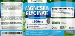 Label for Magnesium Glycinate 1600 mg