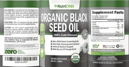 Label for Organic Black Seed Oil