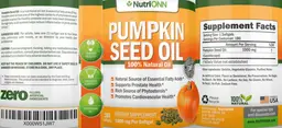 Label for Pumpkin Seed Oil 1000 mg