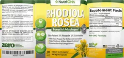 Label for Rhodiola Rosea 500 mg