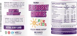 Label for Elderberry Gummies For Kids Natural Berry Flavor