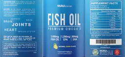 Label for Fish Oil 3,600 mg Natural Lemon Flavor