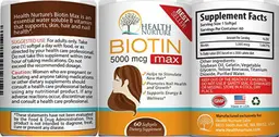 Label for Biotin Max 5000 mcg