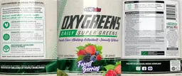 Label for OxyGreens Forest Berries Flavour
