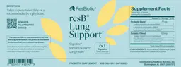 Label for resB Lung Support 30 Billion CFU