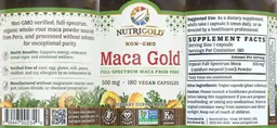 Label for Maca Gold 500 mg