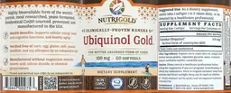 Label for Ubiquinol Gold 100 mg