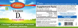 Label for Vitamin D3 25 mcg (1,000 IU)