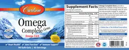 Label for Omega Complete Gems Natural Lemon Flavor