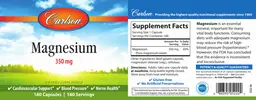 Label for Magnesium 350 mg