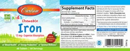 Label for Kid's Chewable Iron 15 mg Natural Strawberry Flavor