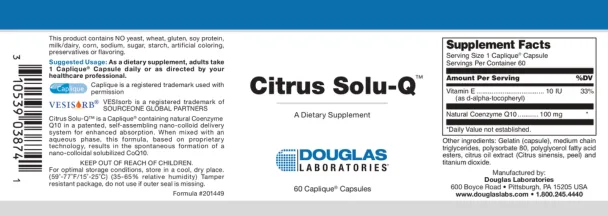 Label for Citrus Solu-Q