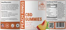 Label for CBD Gummies Peach Rings