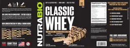Label for Classic Whey Chocolate Peanut Butter Bliss