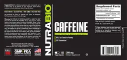 Label for Caffeine 200 mg