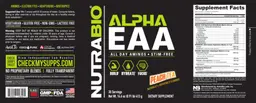 Label for Alpha EAA Peach Tea
