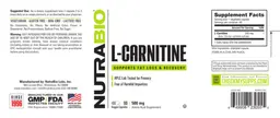 Label for L-Carnitine 500 mg
