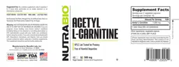 Label for Acetyl L-Carnitine 500 mg