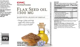 Label for Flax Seed Oil 1300 mg