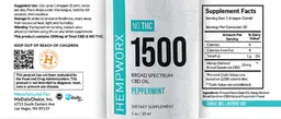 Label for 1500 Broad Spectrum CBD Oil Peppermint
