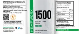 Label for 1500 Full Spectrum CBD Oil Natural