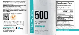 Label for 500 Full Spectrum CBD Oil Peppermint